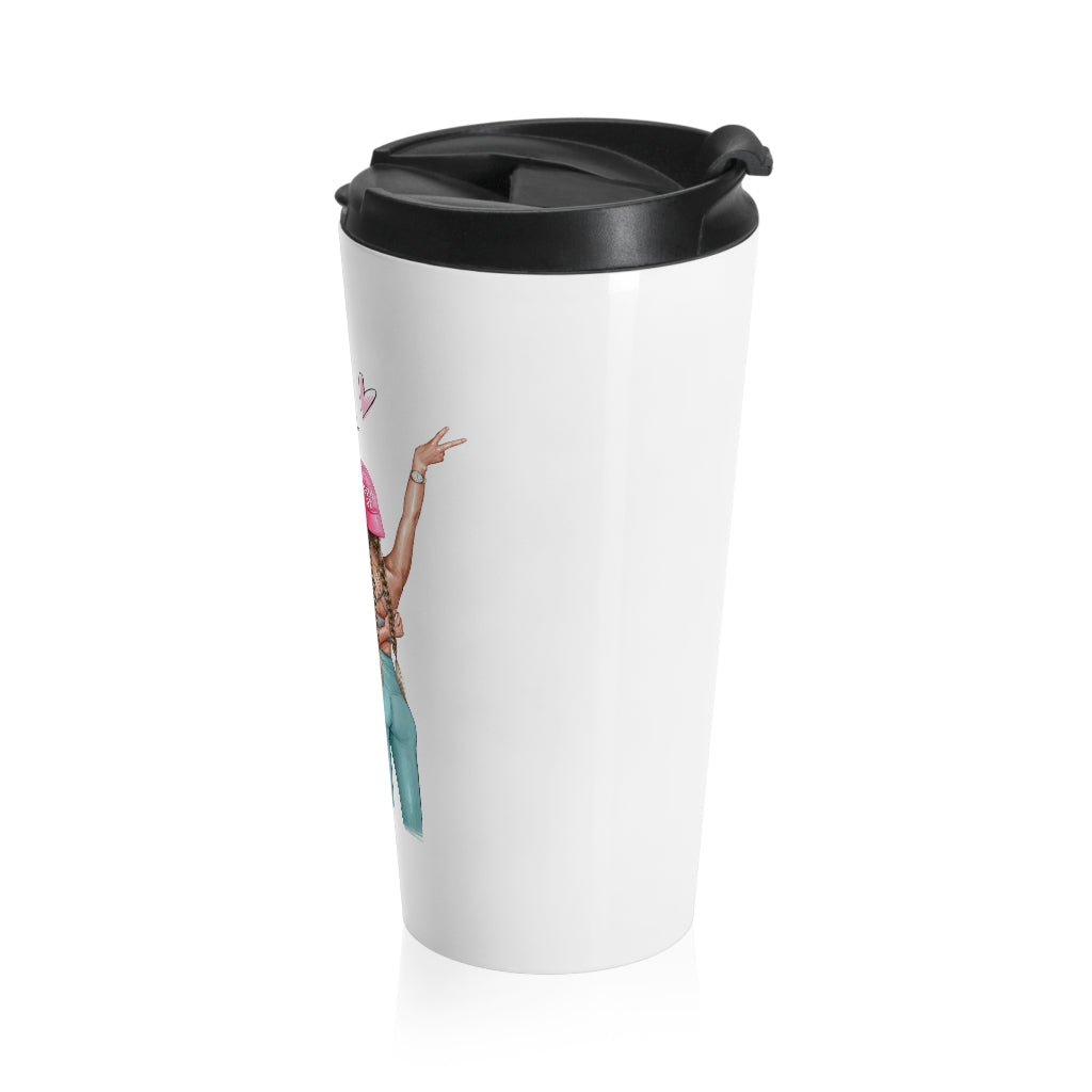 Girls Can Blond Hair Stainless Steel Travel Mug
