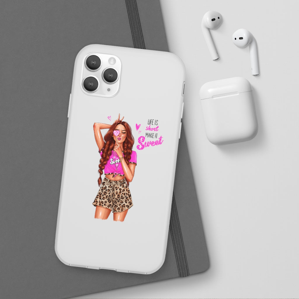 Life is Short Make it Sweet Red Hair Flexi Cases