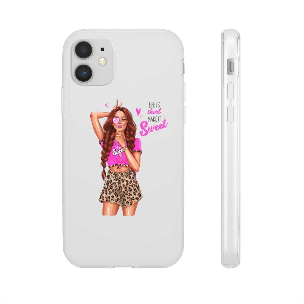 Life is Short Make it Sweet Red Hair Flexi Cases