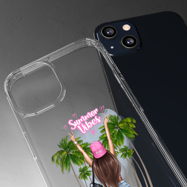 Summer Vibe Brown Hair Clear Case