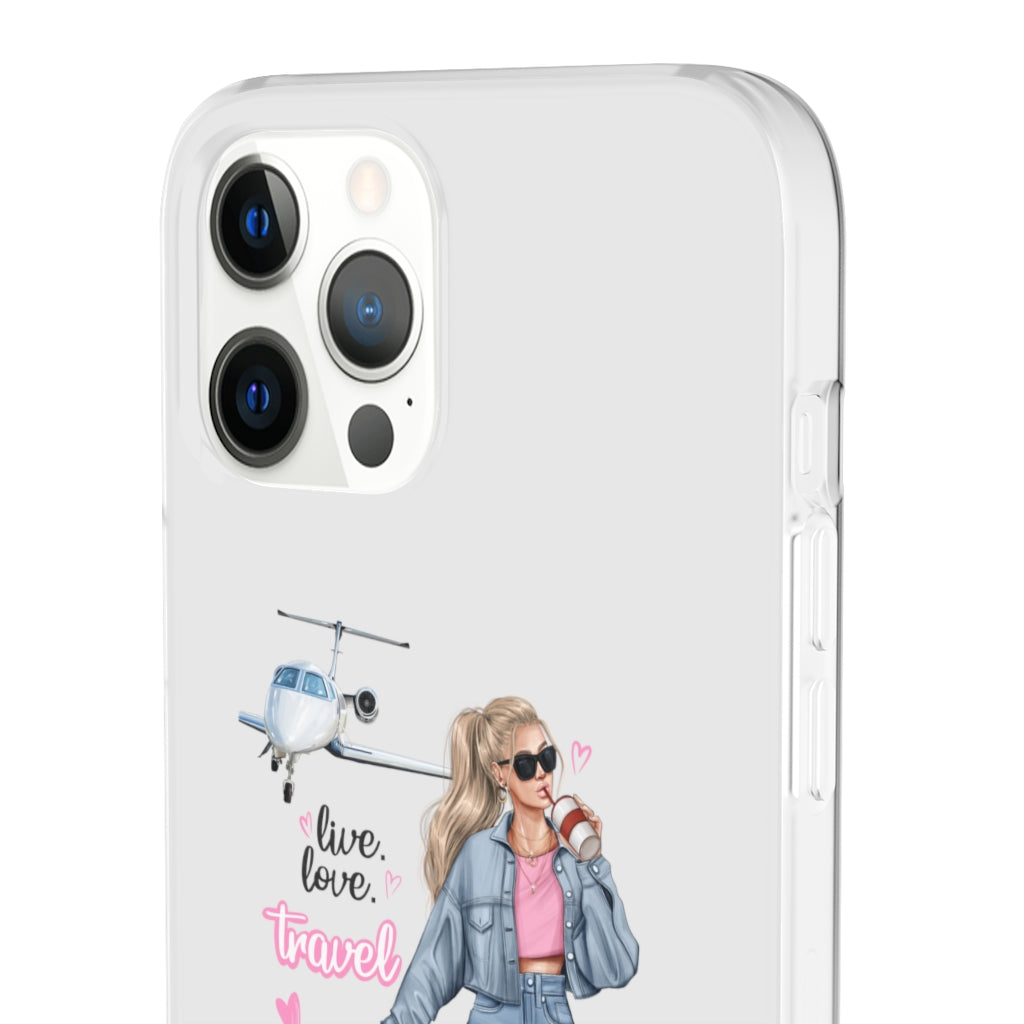 Live Love Travel Blond Hair Flexi Cases