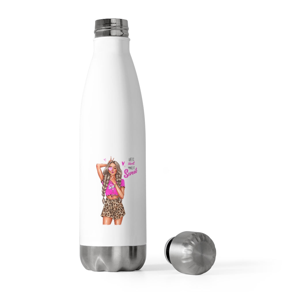 Life is Short Make it Sweet Blond Hair 20oz Insulated Bottle