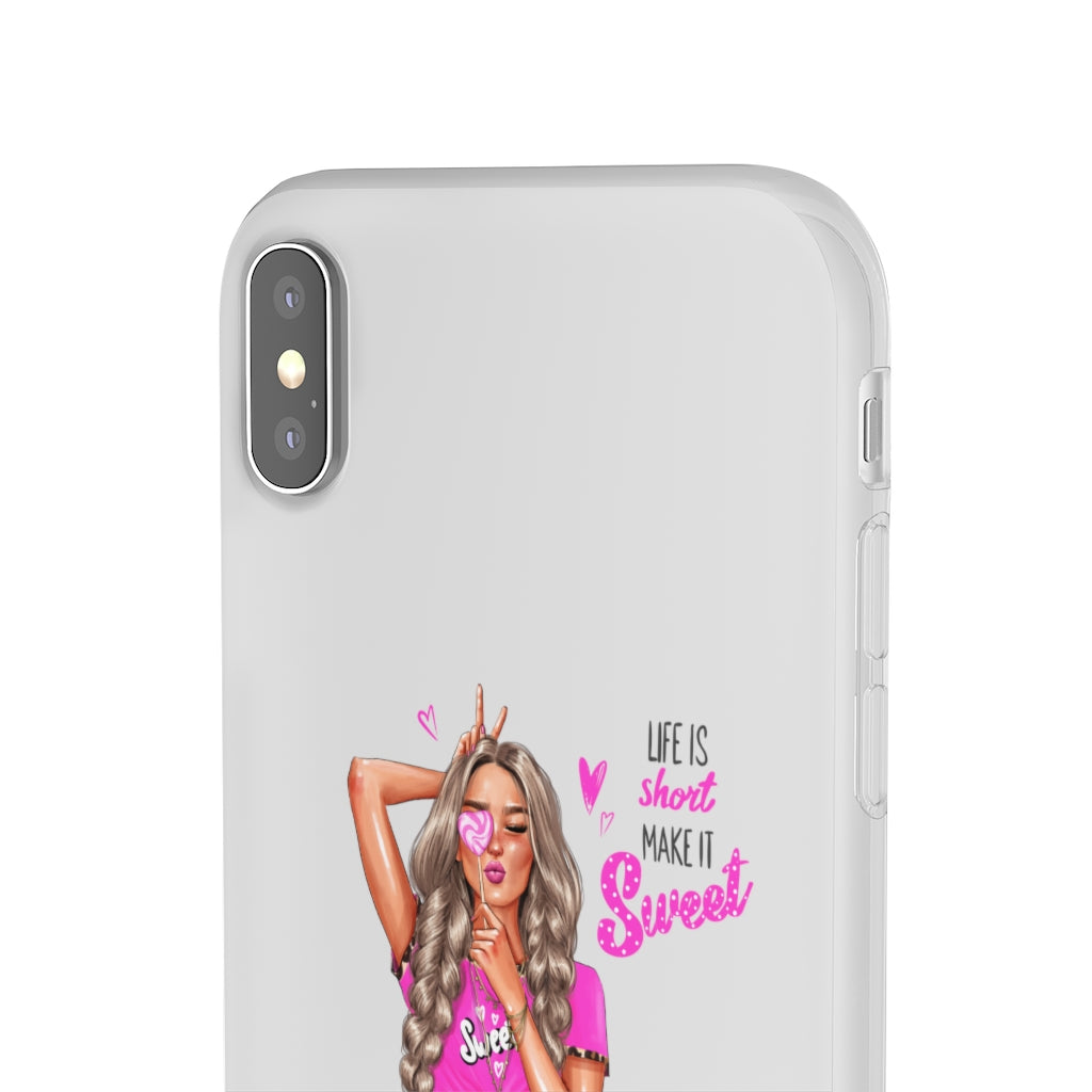 Life is Short Make it Sweet Blond Hair Flexi Cases