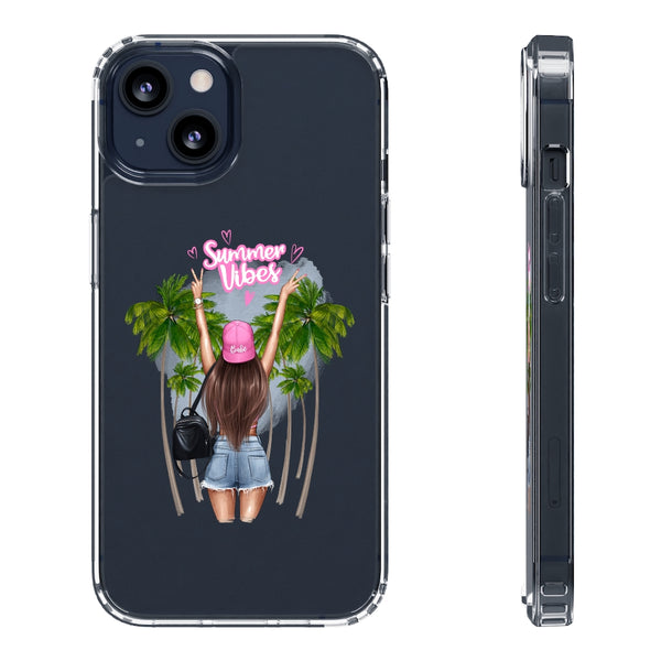 Summer Vibe Brown Hair Clear Case