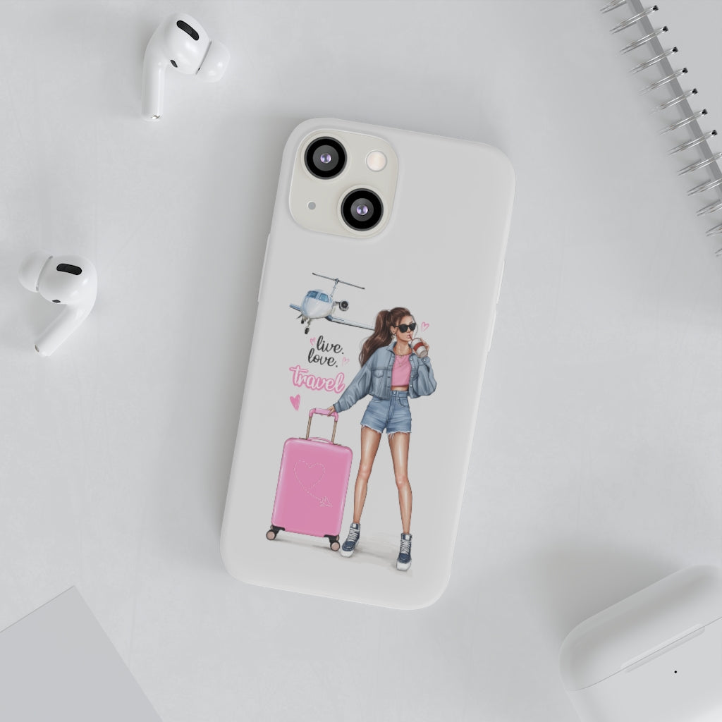 Live Love Travel Brown Hair Flexi Cases