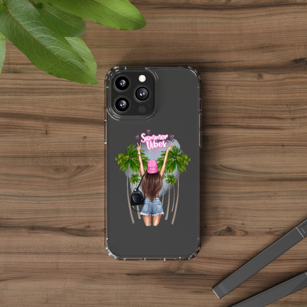 Summer Vibe Brown Hair Clear Case