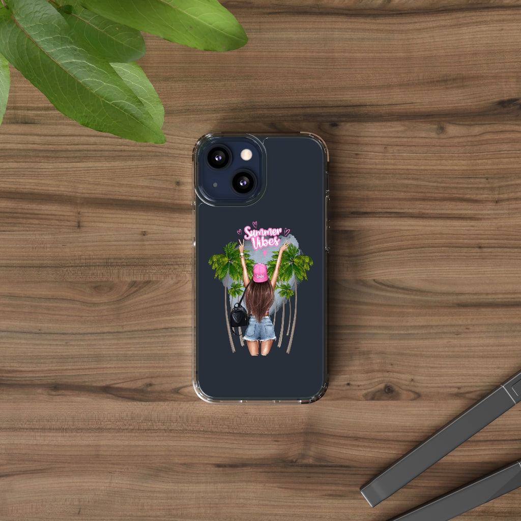 Summer Vibe Brown Hair Clear Case
