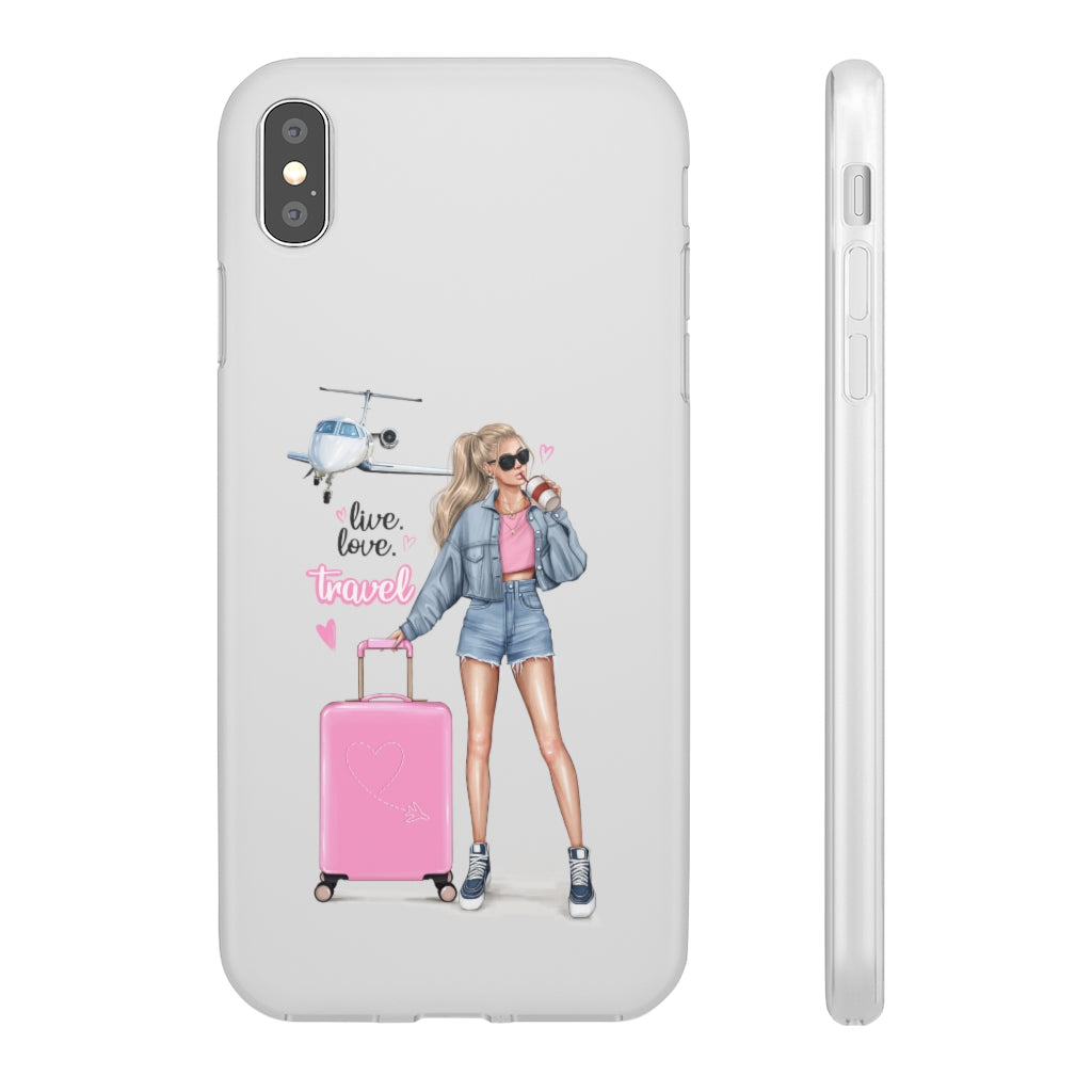 Live Love Travel Blond Hair Flexi Cases