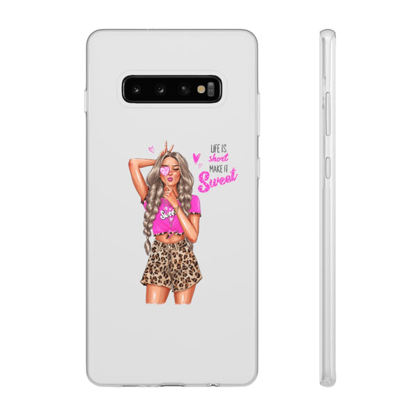 Life is Short Make it Sweet Blond Hair Flexi Cases