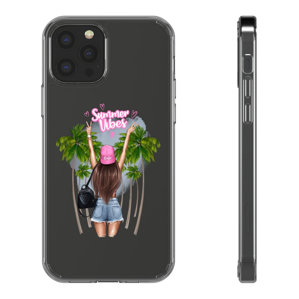 Summer Vibe Brown Hair Clear Case