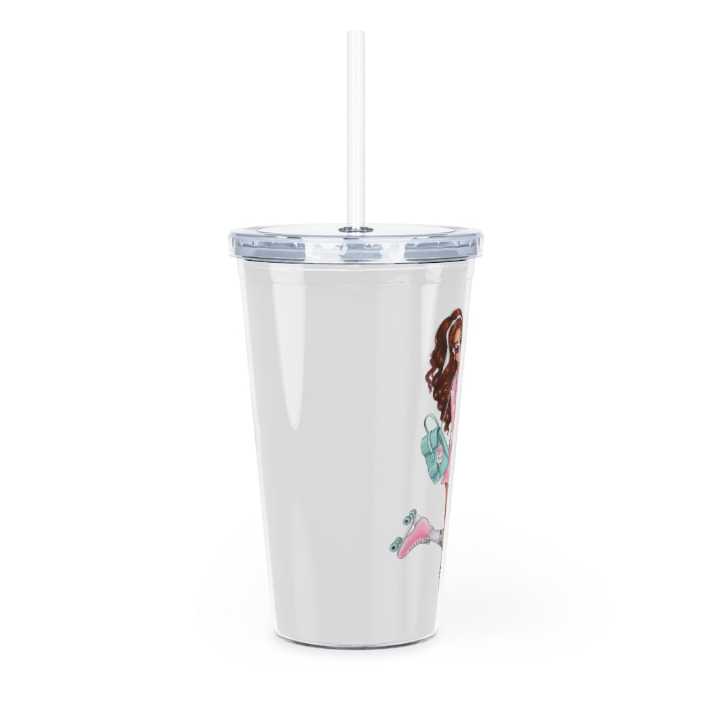 Beauty is Being You Red Hair Plastic Tumbler with Straw