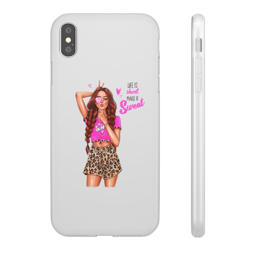 Life is Short Make it Sweet Red Hair Flexi Cases
