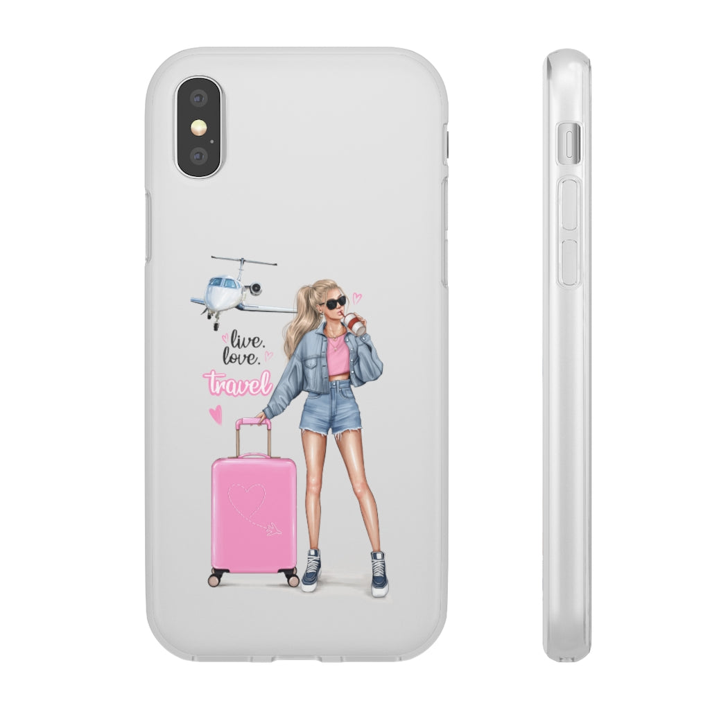 Live Love Travel Blond Hair Flexi Cases