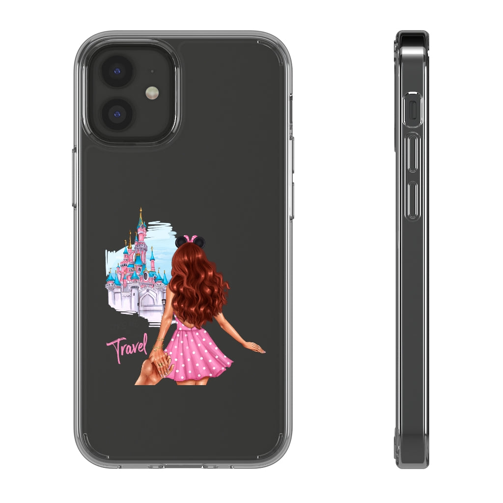 Take me and Let's go Travel Red Hair Clear Case