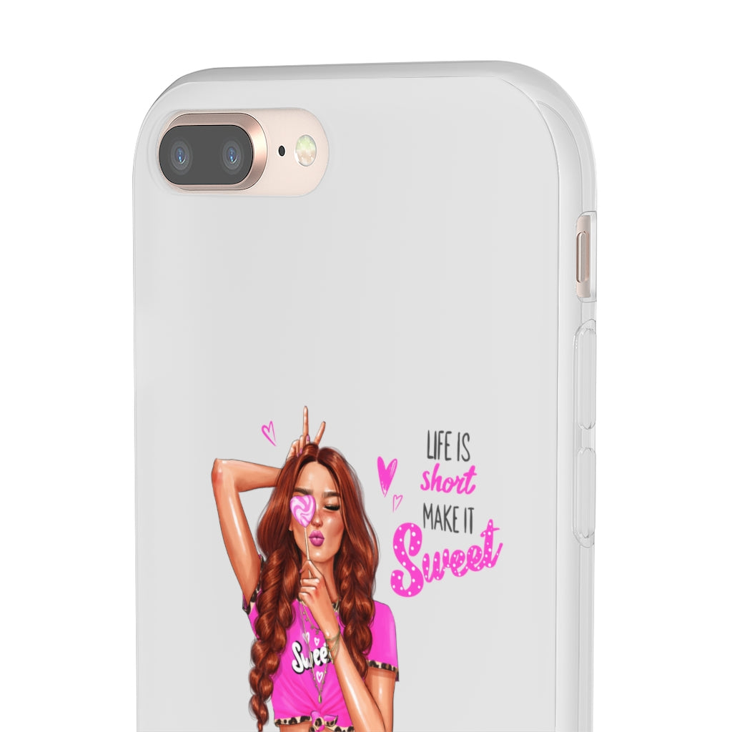 Life is Short Make it Sweet Red Hair Flexi Cases