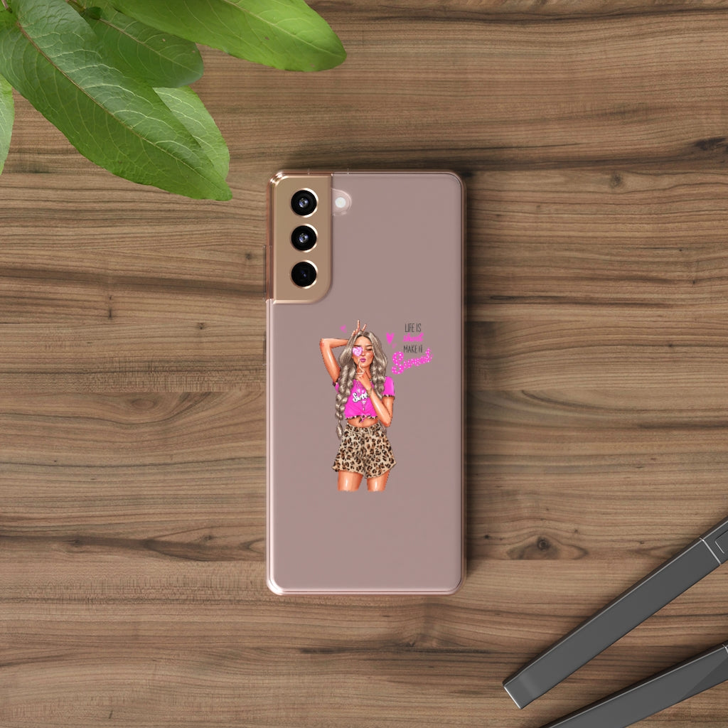 Life is Short Make it Sweet Blond Hair Clear Case