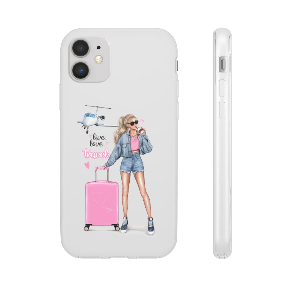 Live Love Travel Blond Hair Flexi Cases