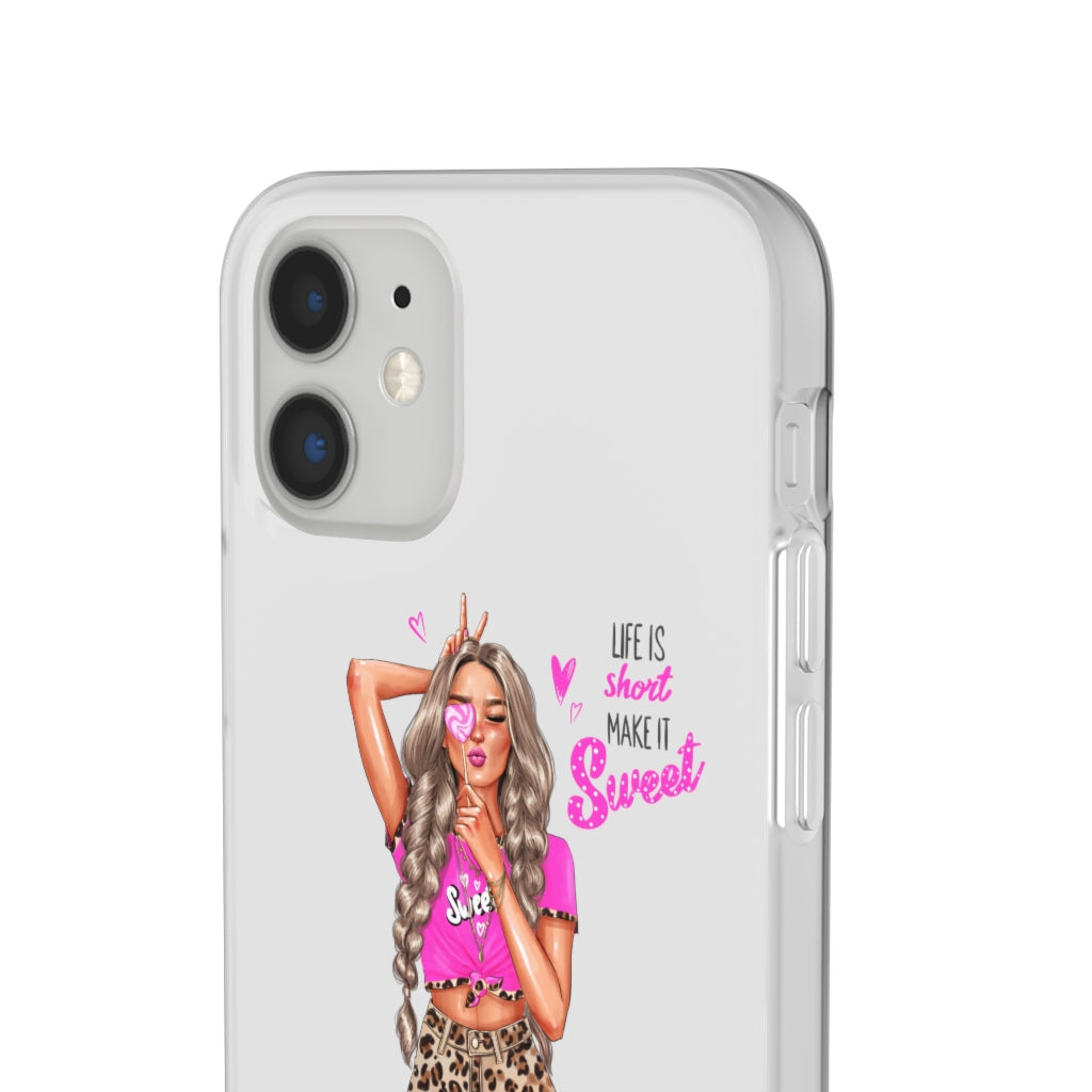 Life is Short Make it Sweet Blond Hair Flexi Cases