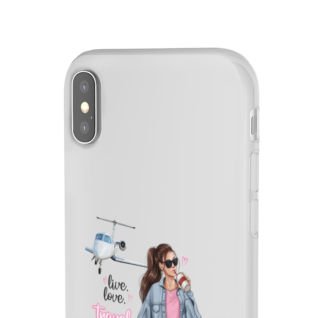 Live Love Travel Brown Hair Flexi Cases