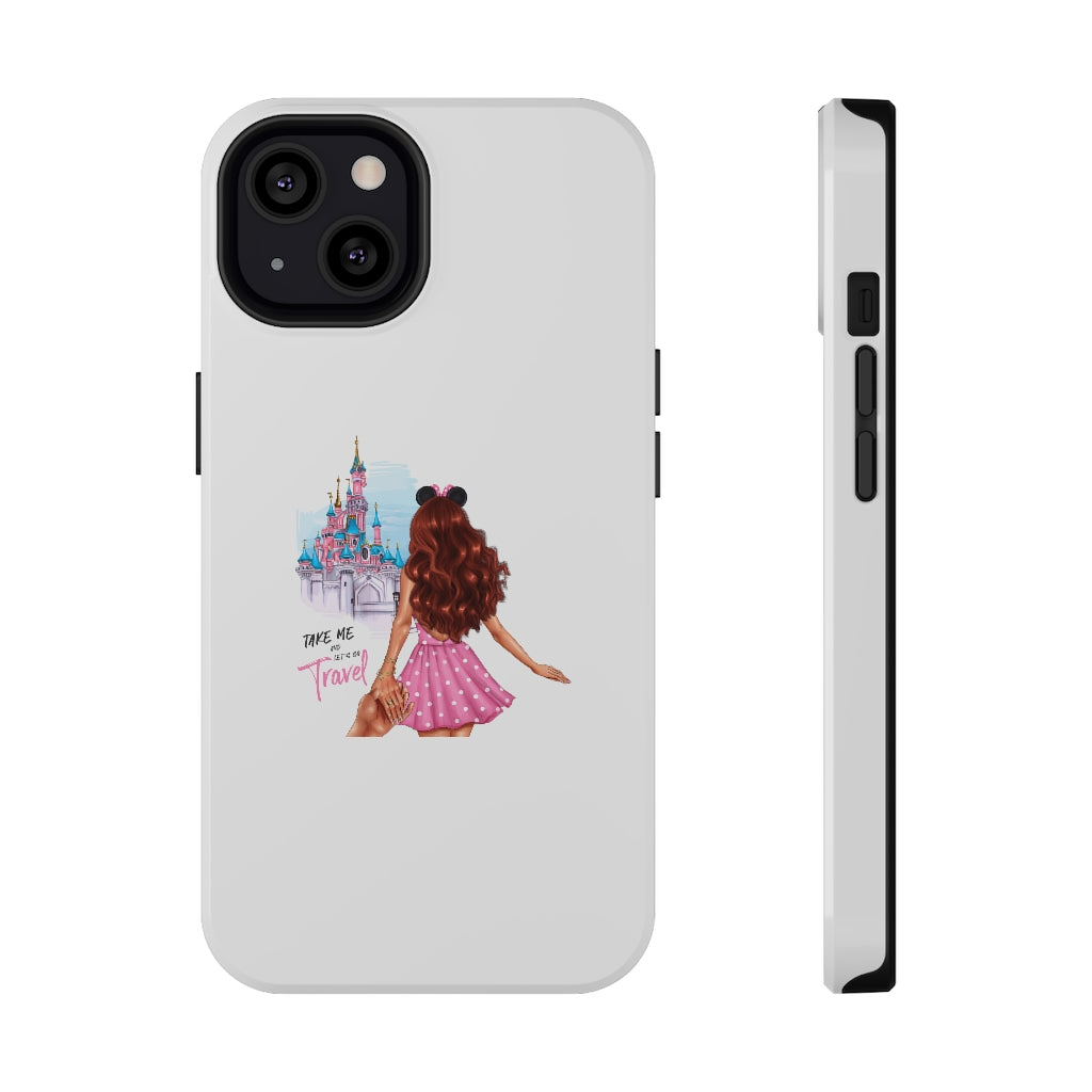 Take me and Let's go Travel Red Hair Impact-Resistant Cases