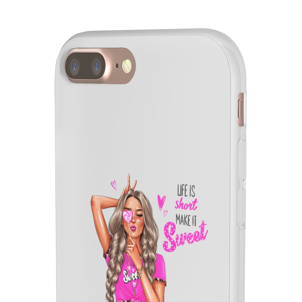 Life is Short Make it Sweet Blond Hair Flexi Cases