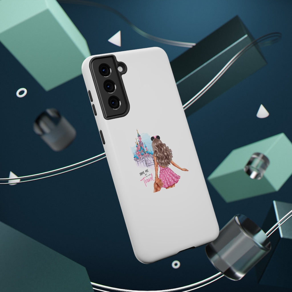 Take me and Let's go Travel Blond Hair Impact-Resistant Cases