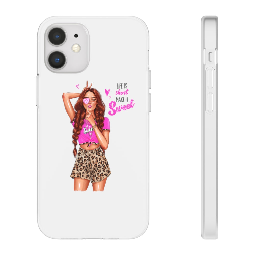 Life is Short Make it Sweet Red Hair Flexi Cases