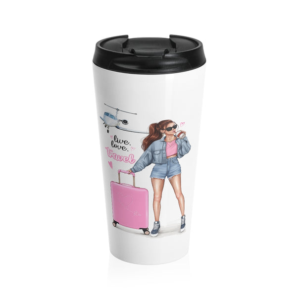 Summer Vibe Red Hair Stainless Steel Travel Mug