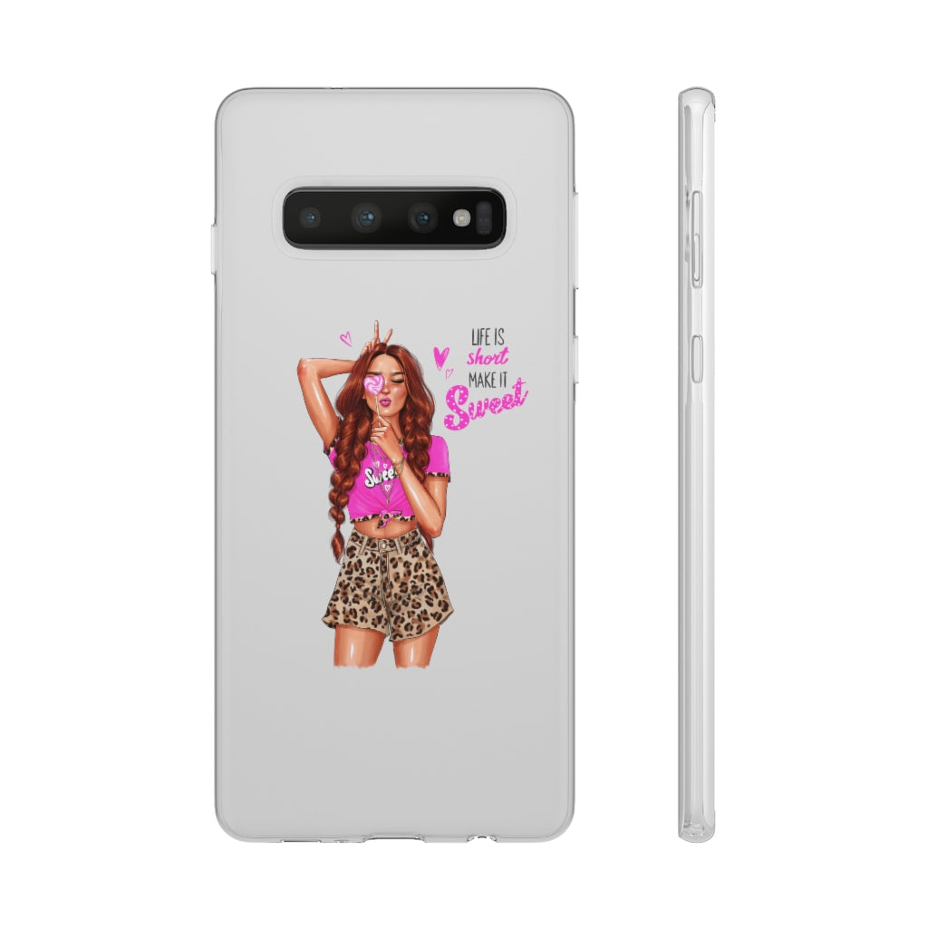 Life is Short Make it Sweet Red Hair Flexi Cases