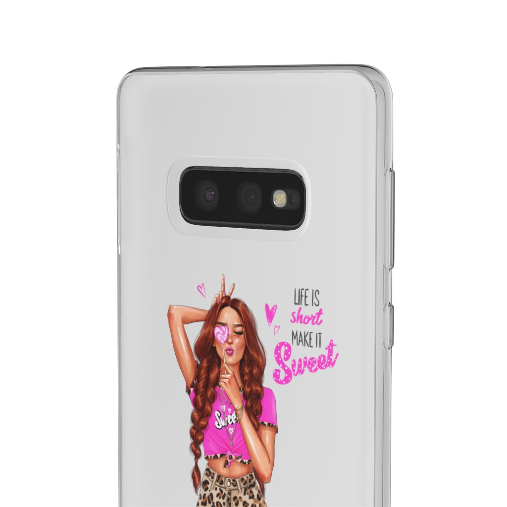 Life is Short Make it Sweet Red Hair Flexi Cases