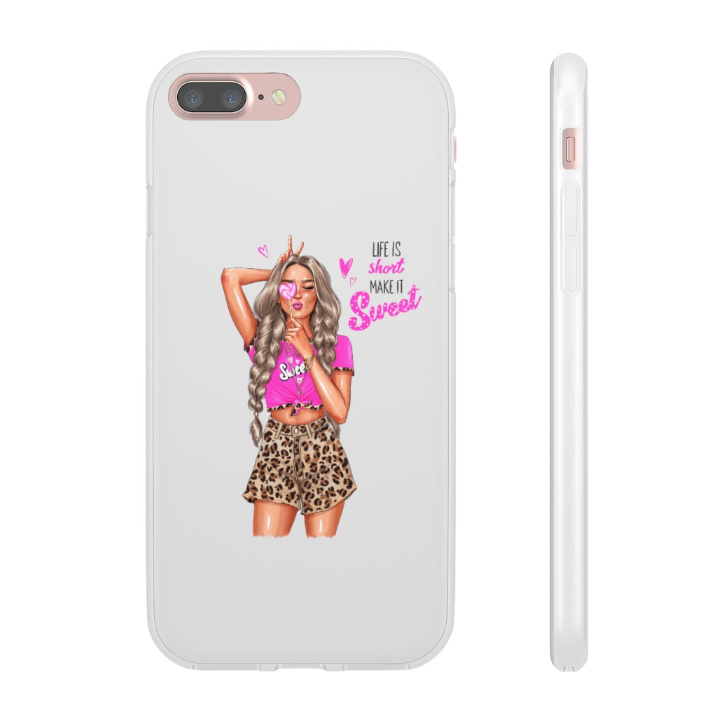 Life is Short Make it Sweet Blond Hair Flexi Cases