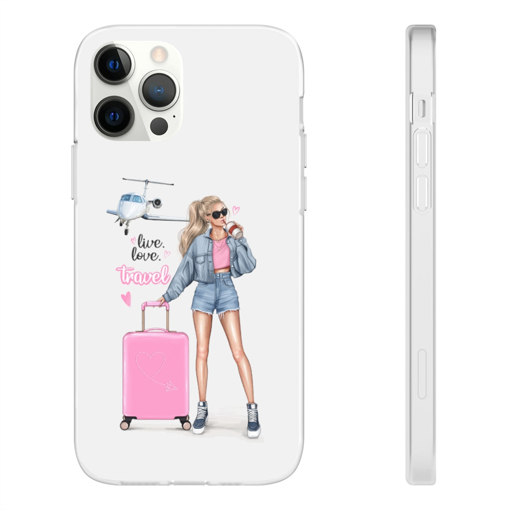 Live Love Travel Blond Hair Flexi Cases
