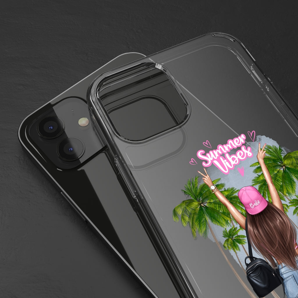 Summer Vibe Brown Hair Clear Case
