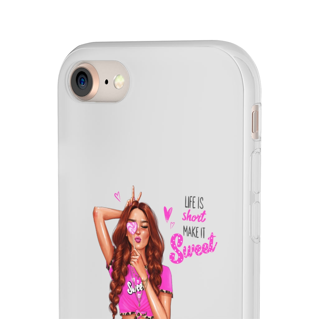 Life is Short Make it Sweet Red Hair Flexi Cases