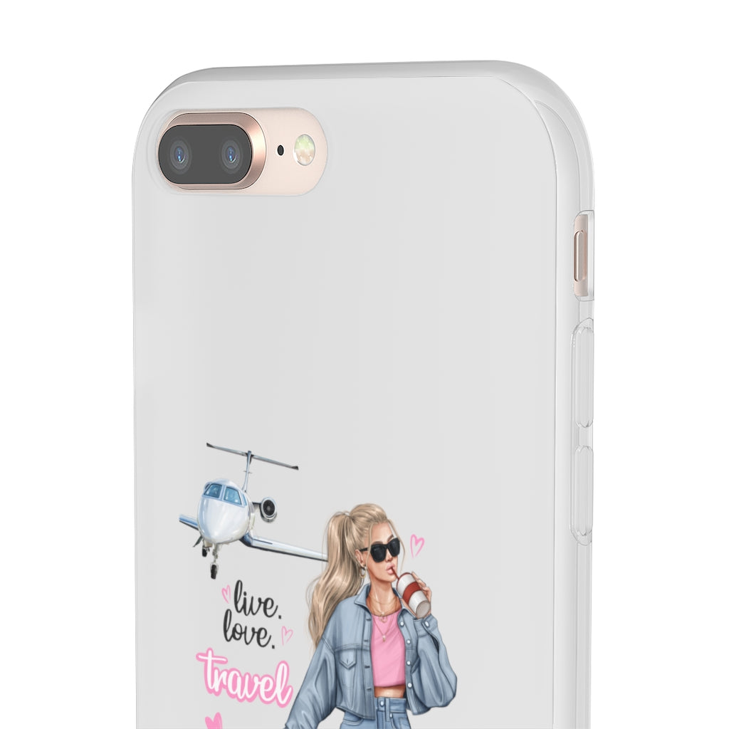 Live Love Travel Blond Hair Flexi Cases
