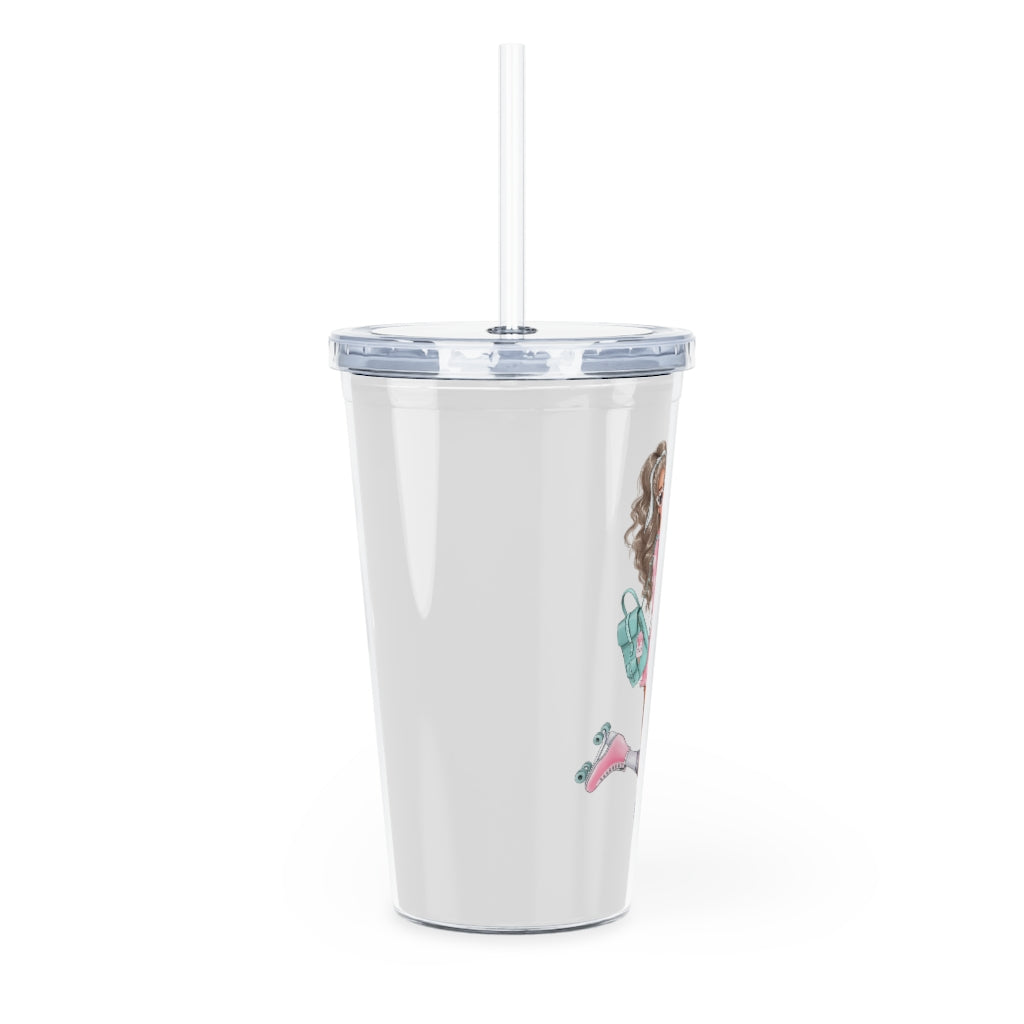 Beauty is Being You Blond Hair Plastic Tumbler with Straw