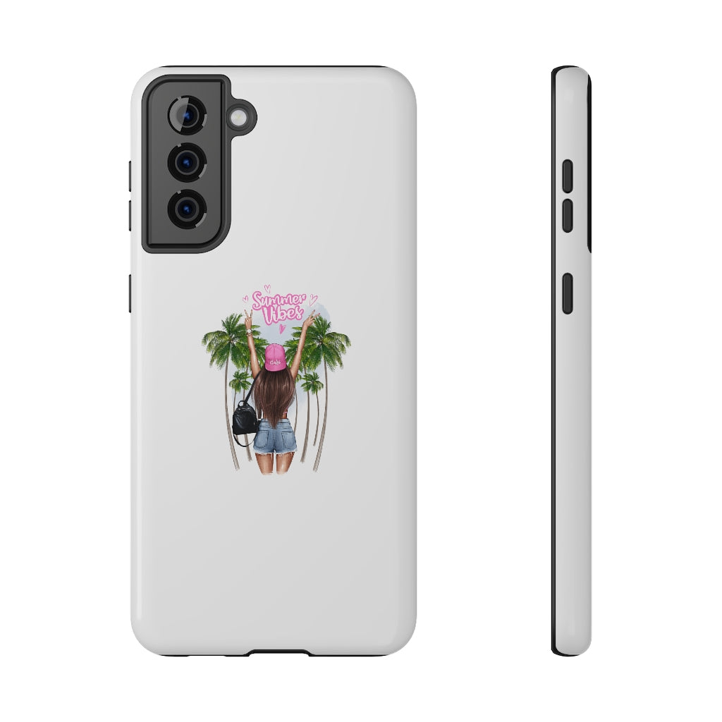 Summer Vibe Brown Hair Impact-Resistant Cases