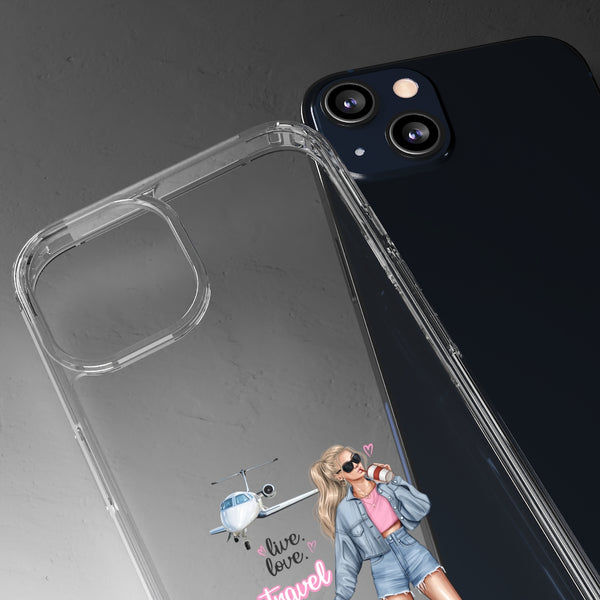 Live Love Travel Blond Hair Clear Case