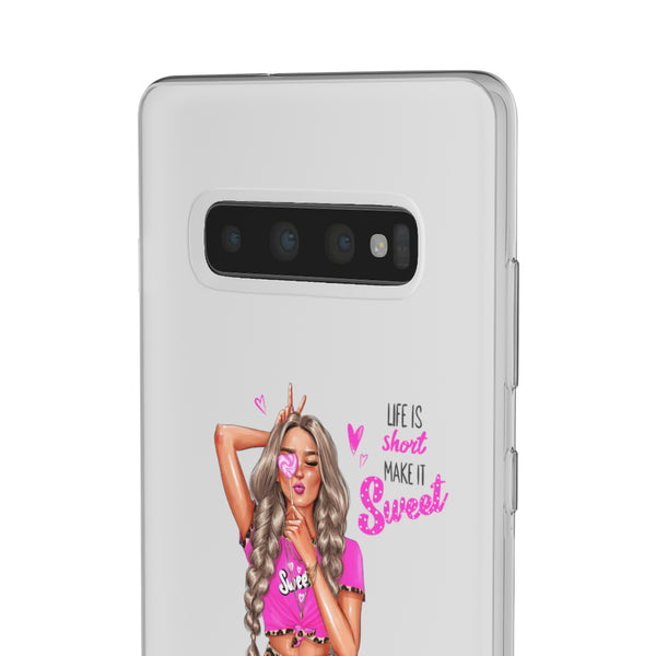 Life is Short Make it Sweet Blond Hair Flexi Cases