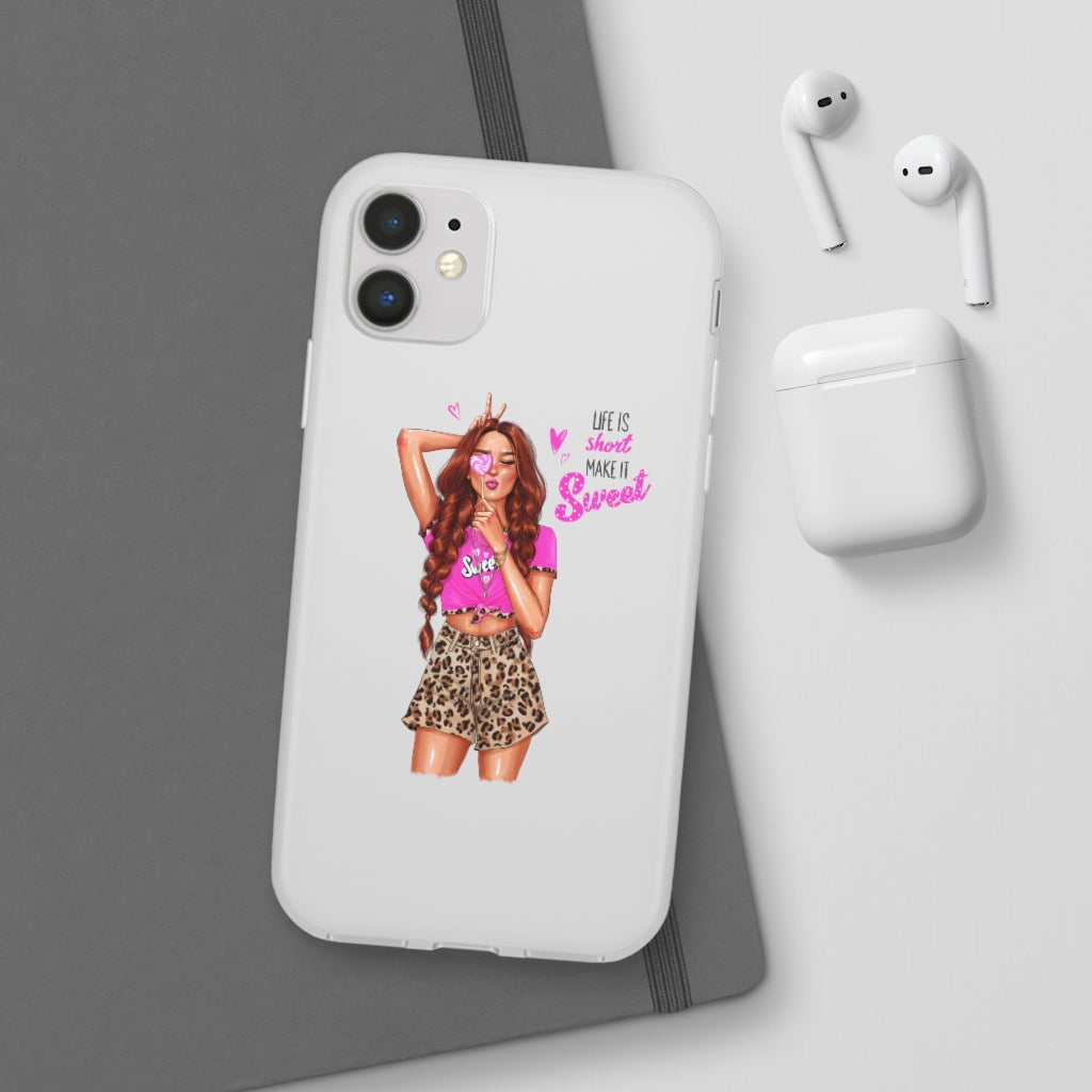Life is Short Make it Sweet Red Hair Flexi Cases