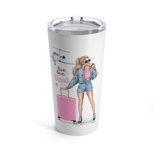 Live Love Travel Blond Hair Tumbler 20oz