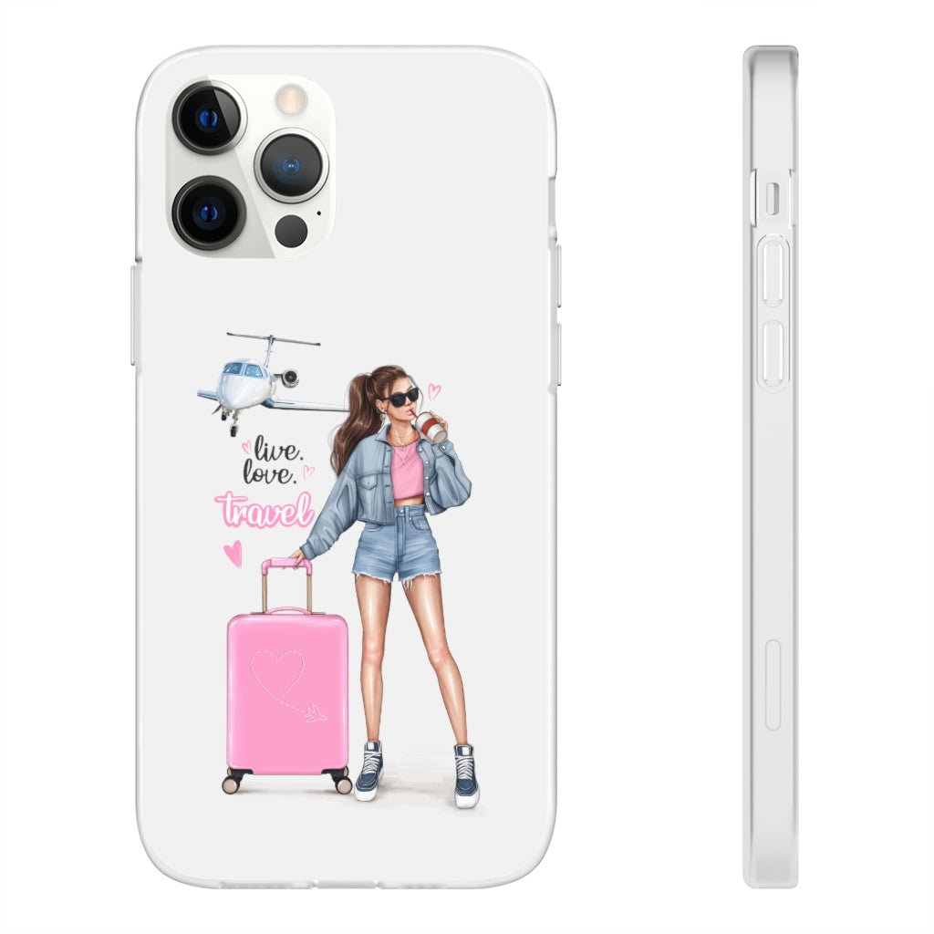 Live Love Travel Brown Hair Flexi Cases