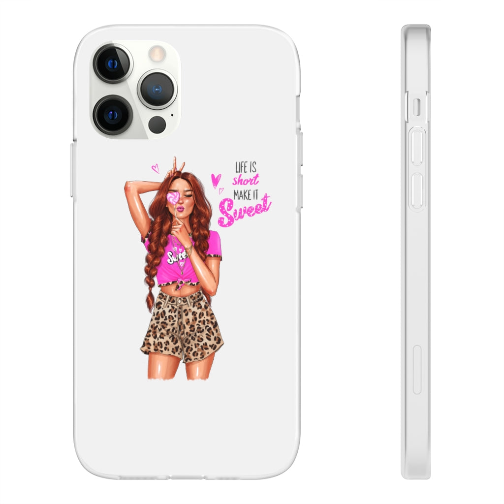 Life is Short Make it Sweet Red Hair Flexi Cases