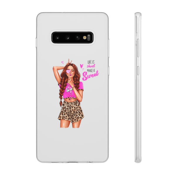 Life is Short Make it Sweet Red Hair Flexi Cases