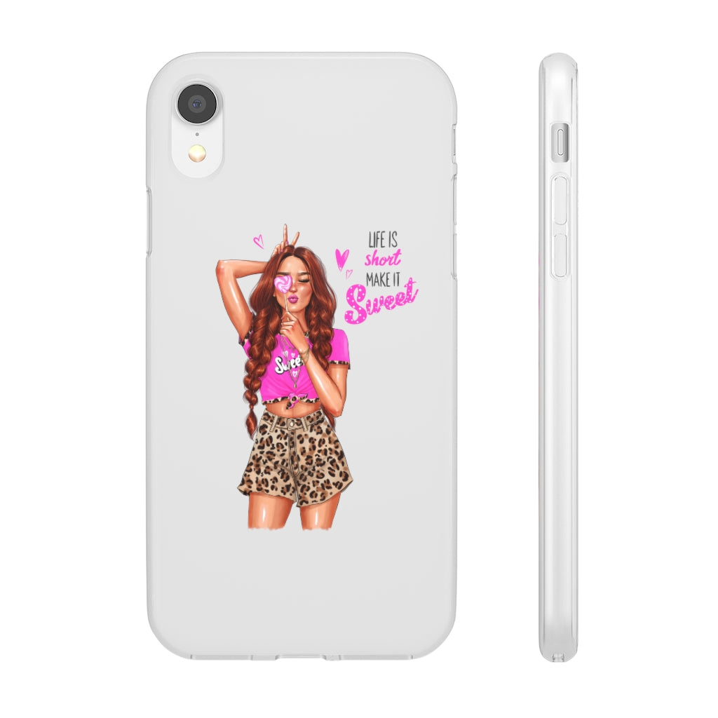 Life is Short Make it Sweet Red Hair Flexi Cases