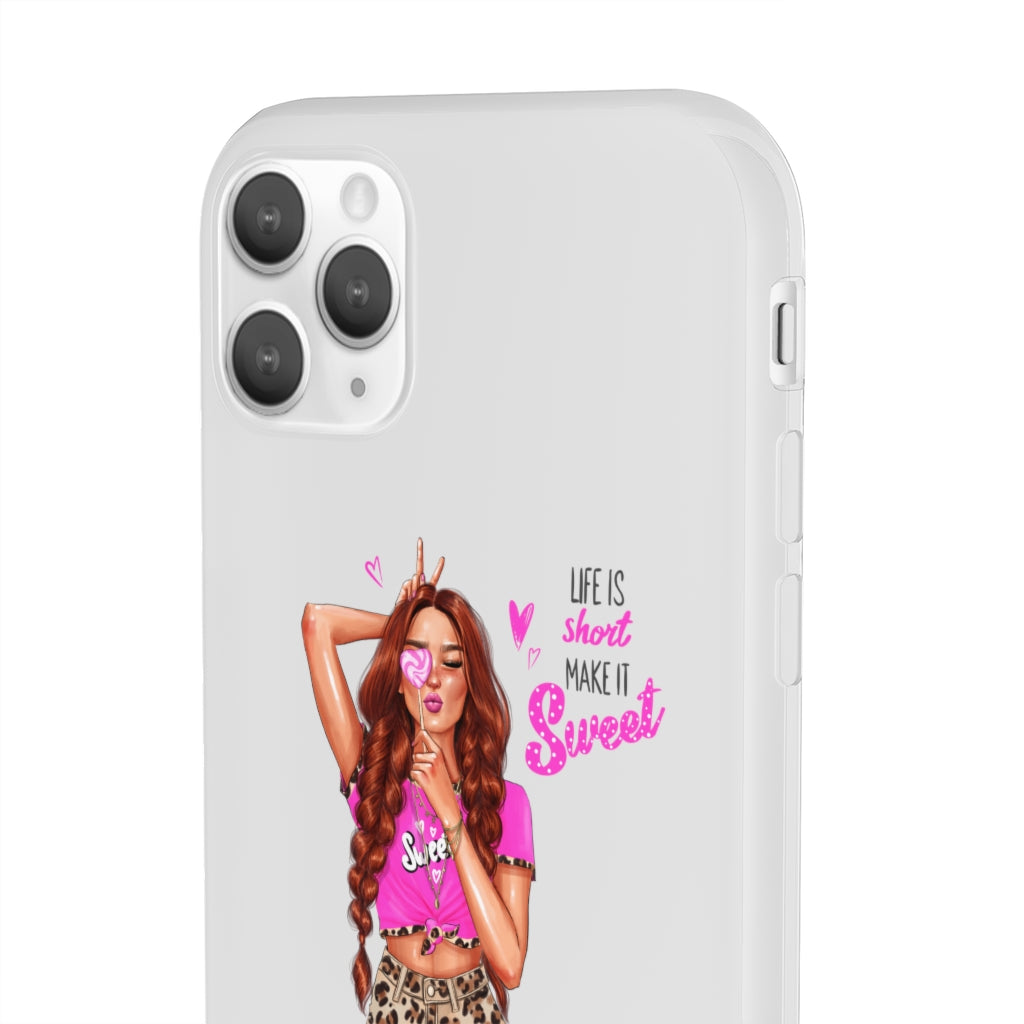 Life is Short Make it Sweet Red Hair Flexi Cases