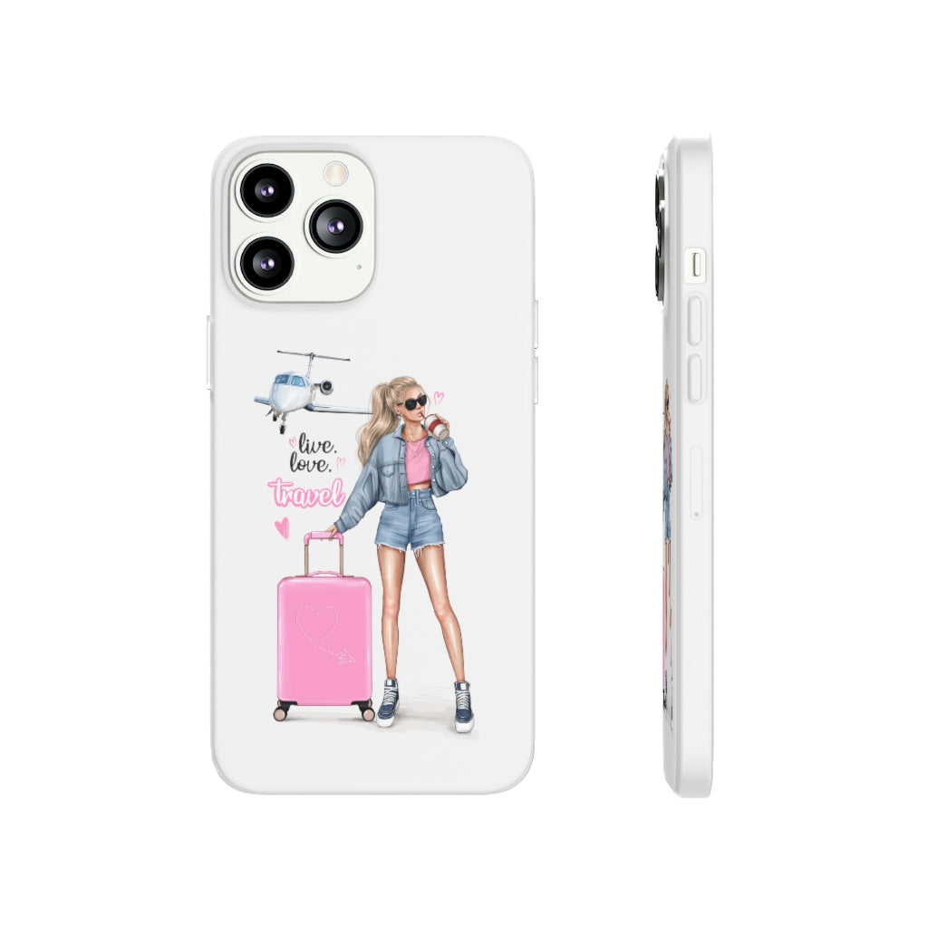 Live Love Travel Blond Hair Flexi Cases