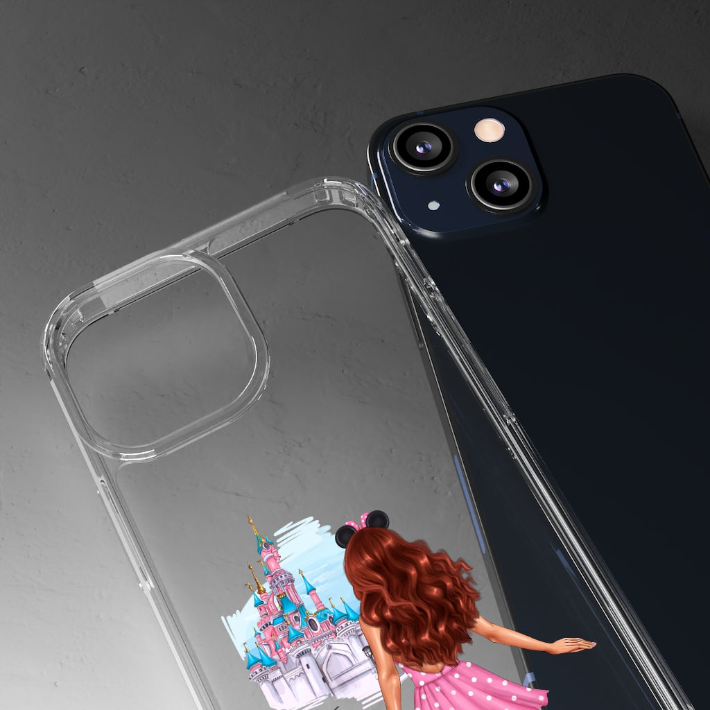Take me and Let's go Travel Red Hair Clear Case