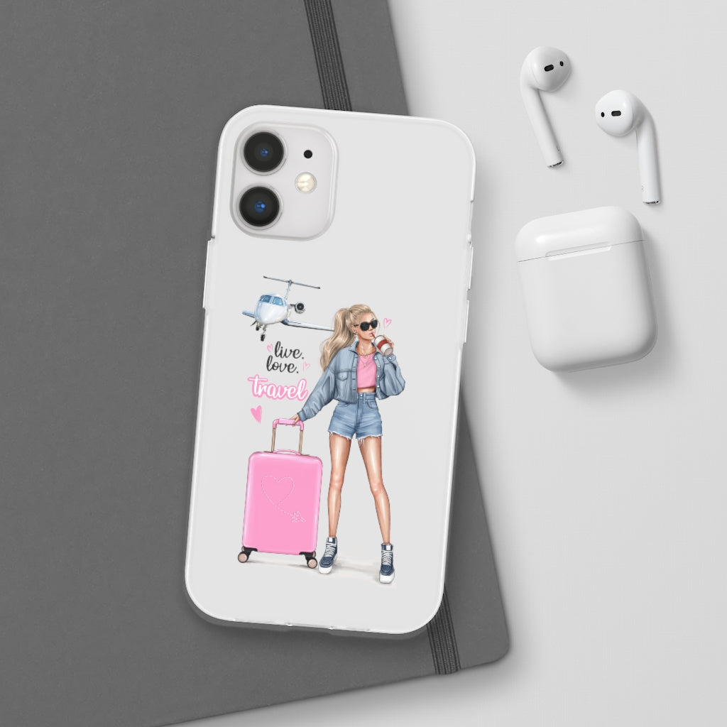 Live Love Travel Blond Hair Flexi Cases