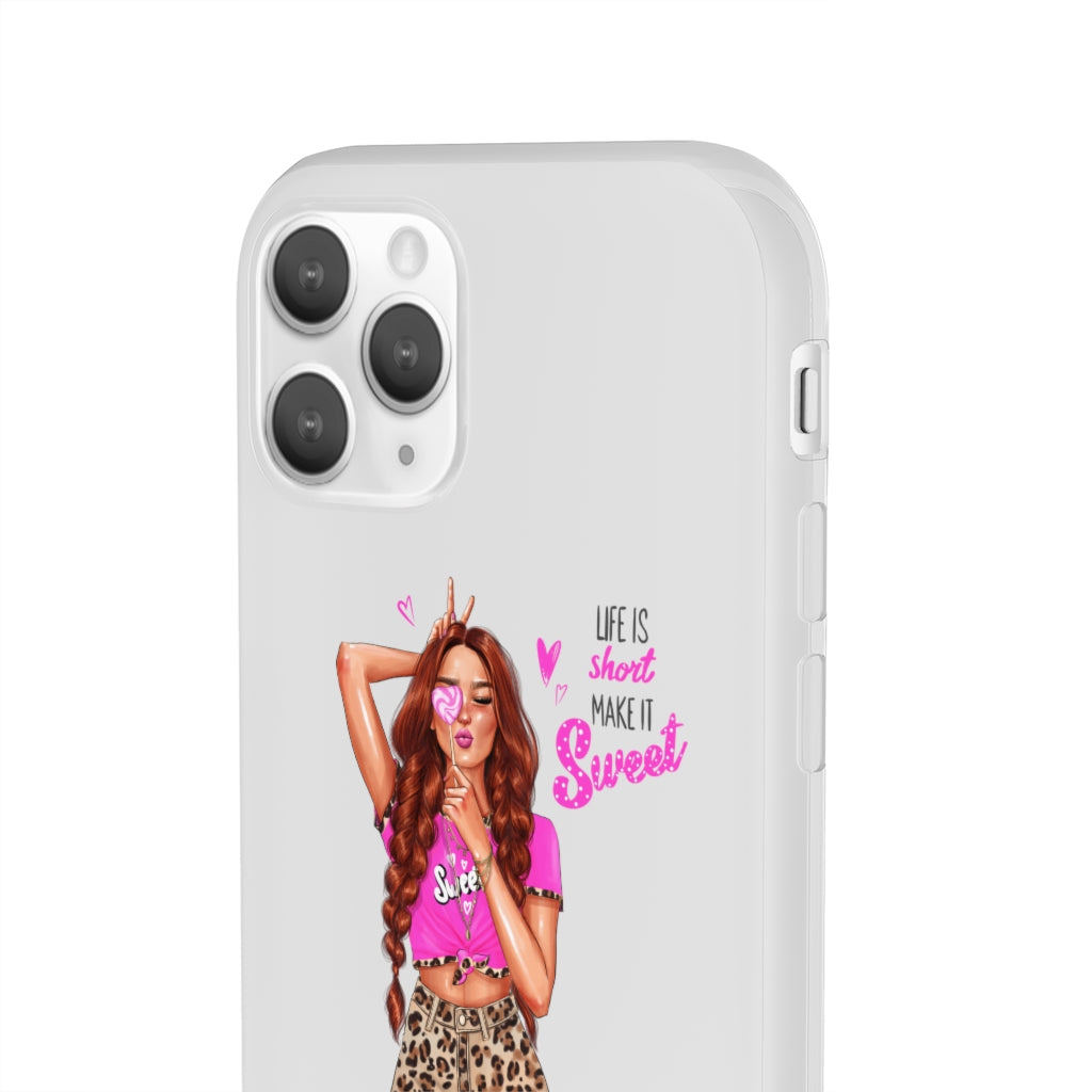 Life is Short Make it Sweet Red Hair Flexi Cases